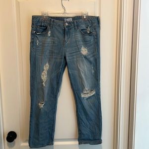 Express distressed modern boyfriend relaxed preowned jeans size 10